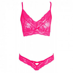 Cottelli Lingerie Pink Elodie - Completino Intimo Pink In Pizzo, Taglia S-M