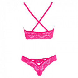 Cottelli Lingerie Pink Elodie - Completino Intimo Pink In Pizzo, Taglia L-XL