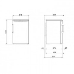 Smeg FA120ES - Frigorifero Monoporta, 114 Litri, Argento, Classe E, 54 x 84 x 59 cm