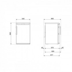 Smeg FA120E - Frigorifero Monoporta, 114 Litri, Classe E, Bianco, 54.5 x 84 x 59 cm