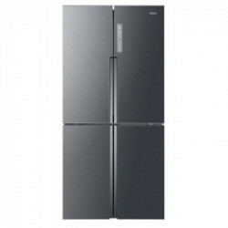 Haier HTF-458DG6 - Frigorifero Side By Side da Libera Istallazione, 468 Litri, No Frost, Alluminio, Classe F