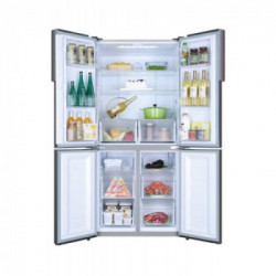 Haier HTF-458DG6 - Frigorifero Side By Side da Libera Istallazione, 468 Litri, No Frost, Alluminio, Classe F
