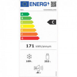 Beko RCNA406E60LZXRN - Frigorifero Combinato, 362 Litri, Classe C