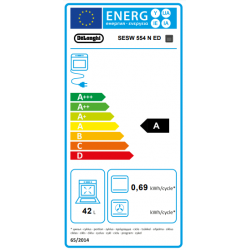 De Longhi SESW554NED - Cucina a Gas, 4 Fornello(i), 50 cm, Forno Elettrico, Classe A