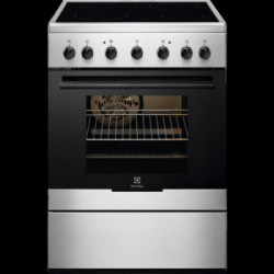 Electrolux EKC61360OX - Cucina Elettrica con Piano in Vetroceramica, 4 Fornello(i), 60 cm, Forno Elettrico, 54 Litri, Classe A