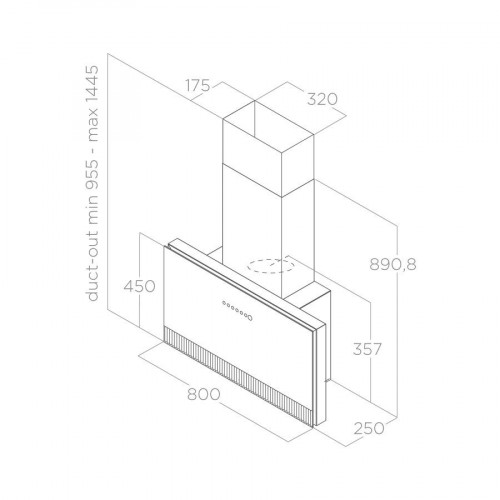 Elica SUPER PLAT BL/F/80 - Cappa Filtrante a...