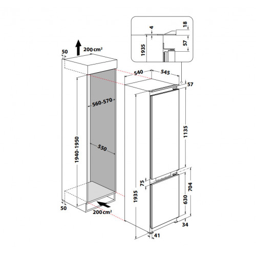 Indesit INC20 T132 - Frigorifero Combinato, 280...