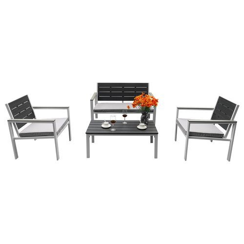 Salottino 4 pezzi Corvara Bianco Grigio