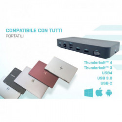 i-tec USB 3.0/USB-C/Thunderbolt, 3x Display Docking Station + Power Delivery 65W