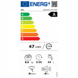 Aeg L6FBI48W - Lavatrice a Carica Frontale, 8 Kg, 1351 Giri, Classe A