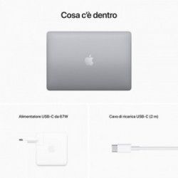 Apple MacBook Pro 13" M2 8-core CPU 10-core GPU 512GB SSD - Grigio siderale *ESTENSIONE GARANZIA3 3 ANNI IN PIU' in omaggio*