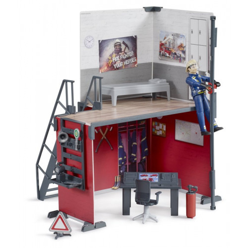 BRUDER bworld Feuerwehrstation mit Feuer 62702