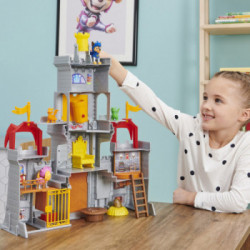 PAW Patrol , set di gioco trasformabile da 11 pezzi Castle HQ Rescue Knights con action figure di Chase e del mini drago Draco,