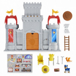 PAW Patrol , set di gioco trasformabile da 11 pezzi Castle HQ Rescue Knights con action figure di Chase e del mini drago Draco,