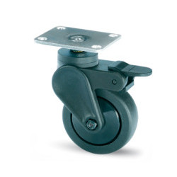 RUOTA MOBILI 173BIS FRENO+PIASTRA MM 75