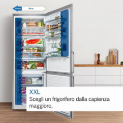 Bosch KGN492LDF - Frigorifero Combinato da Libera Installazione, Serie 4, Total NoFrost, 440 Litri, Inox, Classe D