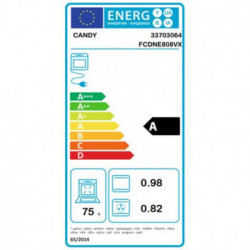Candy FCDNE808VX - Forno Elettrico da Incasso, 75 Litri, Acciaio Inossidabile, Classe A