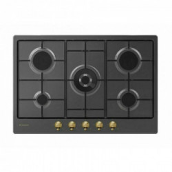 Candy CHW 74 WGTGH - Piano Cottura a Gas, 5 Fuochi, 75 cm, Nero