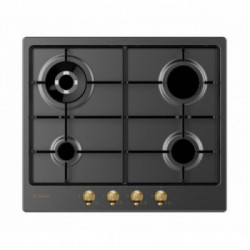 Candy CHW 6 BR4WGTGH - Piano Cottura a Gas, 4 Fuochi, 59.5 cm, Acciaio Antracite