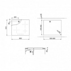 Smeg SI264DM - Piano Cottura Induzione, Selezione, 60 cm, Nero, Incasso Semifilo/Filotop 