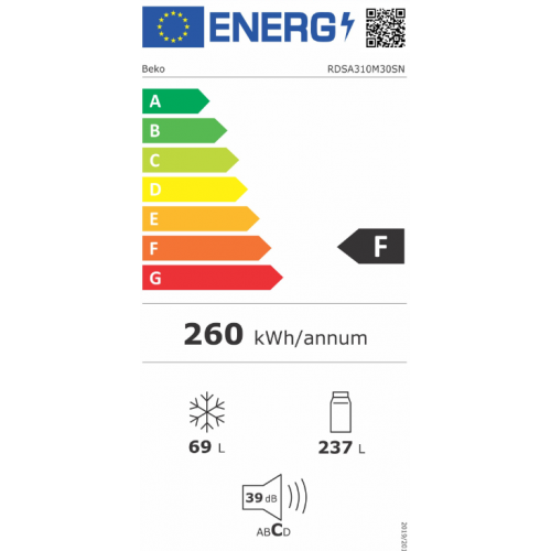 Beko RDSA310M30SN - Frigorifero Doppia Porta da...