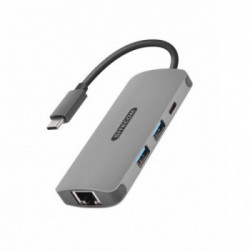 Sitecom CN-378 cavo di interfaccia e adattatore USB-C RJ45, USB-C, 2x USB 3.0 Grigio