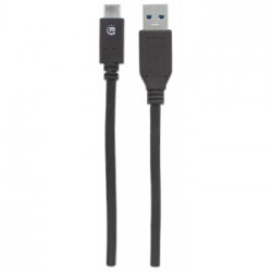 Manhattan USB 3.1 Gen2, 1 m cavo USB USB 3.2 Gen 2 (3.1 Gen 2) USB A USB C Nero