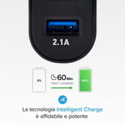 SBS TETR2USB21AFAST Caricabatterie per dispositivi mobili Nero Interno