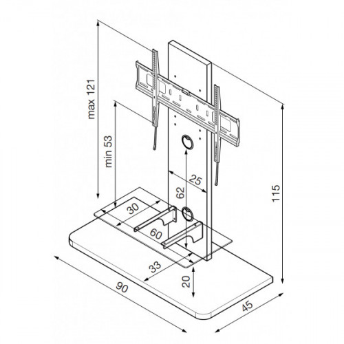 Munari KT090NEO Supporto TV a parete 139,7 cm...