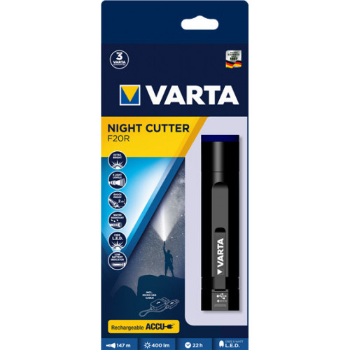 Varta Night Cutter F20R Torcia a mano Nero LED