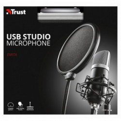 Trust 21753 microfono Nero Microfono da studio