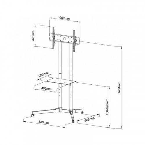 Techly Supporto a Pavimento con Mensola Trolley...