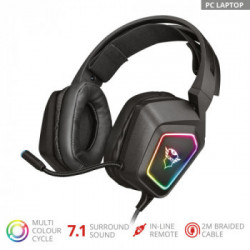 Trust GXT 450 Blizz RGB 7.1 Surround Cuffia Padiglione auricolare Nero