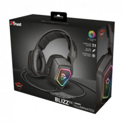 Trust GXT 450 Blizz RGB 7.1 Surround Cuffia Padiglione auricolare Nero