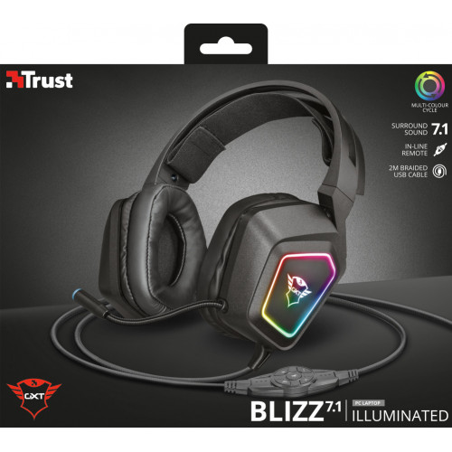 Trust GXT 450 Blizz RGB 7.1 Surround Cuffia...