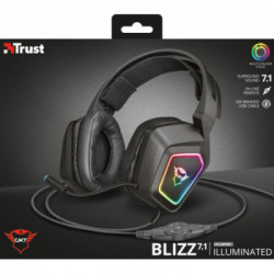 Trust GXT 450 Blizz RGB 7.1 Surround Cuffia Padiglione auricolare Nero