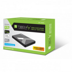 Techly Box Esterno USB3.0 per HDD/SSD SATA 2,5" Nero