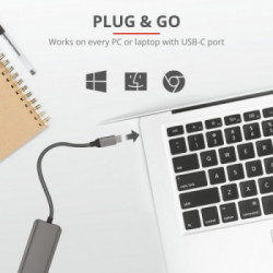 Trust 23328 hub di interfaccia USB 3.2 Gen 1 (3.1 Gen 1) Type-A 5000 Mbit/s Grigio