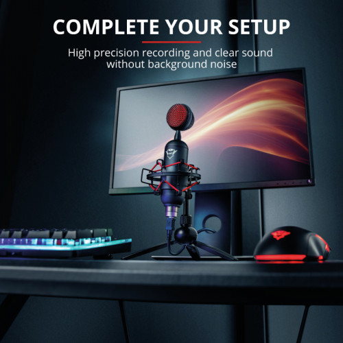 Trust GXT 244 Buzz Nero, Rosso Microfono per PC