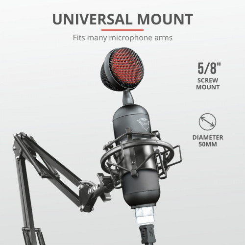 Trust GXT 244 Buzz Nero, Rosso Microfono per PC