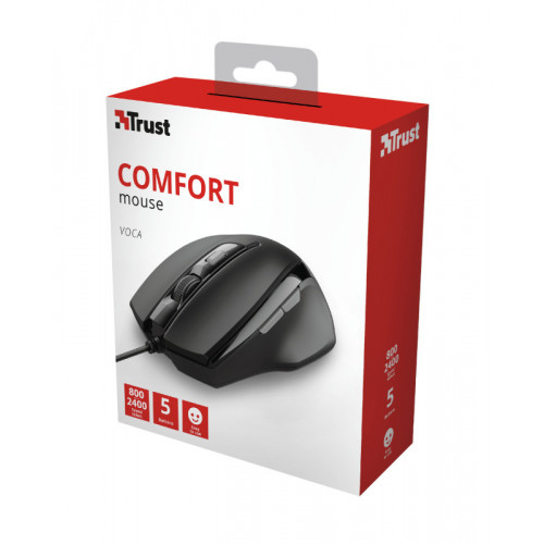 Trust Voca Comfort mouse USB tipo A Ottico 2400...