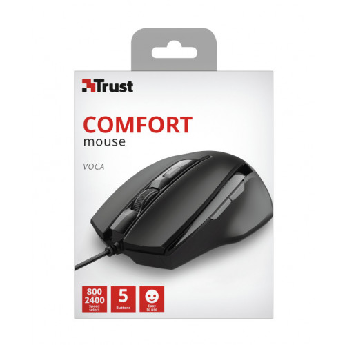 Trust Voca Comfort mouse USB tipo A Ottico 2400...