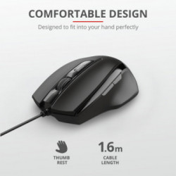 Trust Voca Comfort mouse USB tipo A Ottico 2400 DPI Mano destra