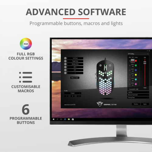 Trust GXT 960 mouse USB tipo A Ottico 10000 DPI...