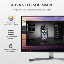 Trust GXT 960 mouse USB tipo A Ottico 10000 DPI Mano destra