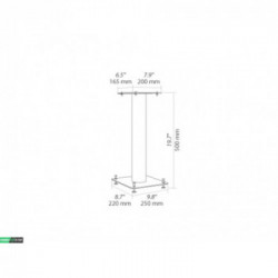 Norstone Stylum 1. Altezza: 500 mm, Peso massimo (capacitÃ ): 50 kg, Larghezza: 220 mm