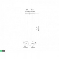 Norstone Stylum 3. Altezza: 800 mm, Peso massimo (capacitÃ ): 50 kg, Larghezza: 250 mm