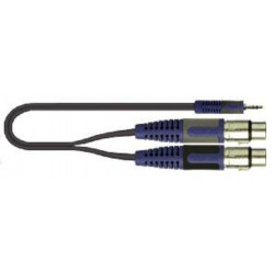 QUIK-LOK RKSA/194-5 cavo audio 5 m 2 x 3.5mm 2 x XLR (3-pin) Nero, Blu, Grigio