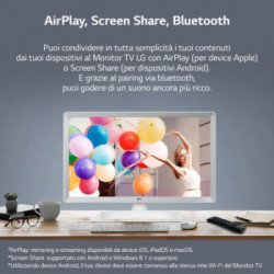 LG 24TQ510S-WZ - Smart Monitor TV 24 pollici webOS 22 Wi-Fi Bianco