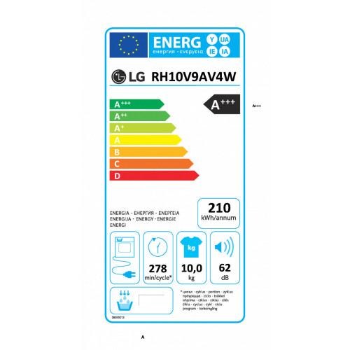 Lg RH10V9AV4W - Asciugatrice a Pompa di Calore,...